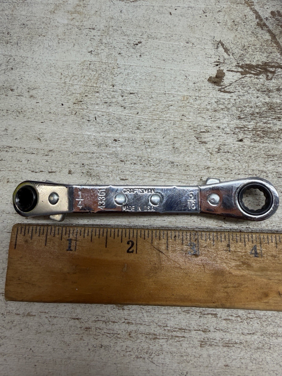 Craftsman 5Pc SAE Double Offset Ratcheting Wrench Set 1/4-7/8 USA 🇺🇸 Like New