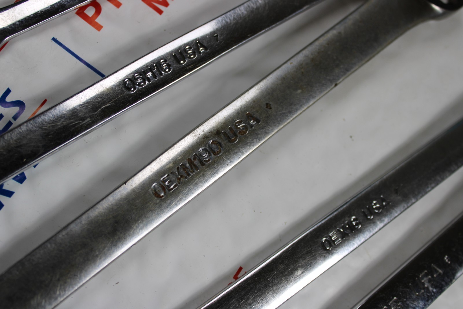Snap-On 6 Piece Combination Wrench Set OEXM190 Soex26 OSH16 oexm10 oexl22b oex16