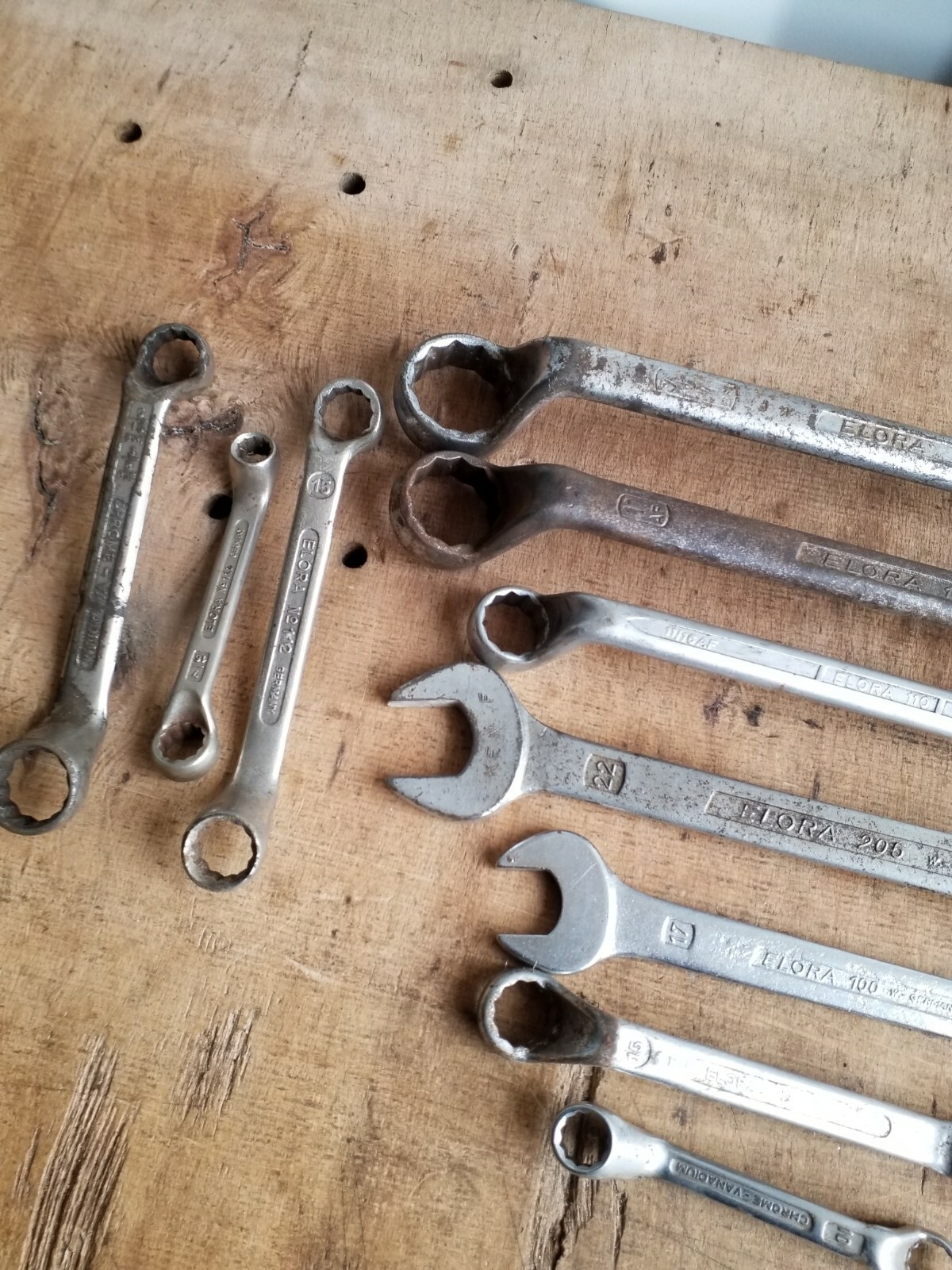 11x Vintage Elora Spanners Whitworth AF Metric Lot No287 Classic Car Mechanic