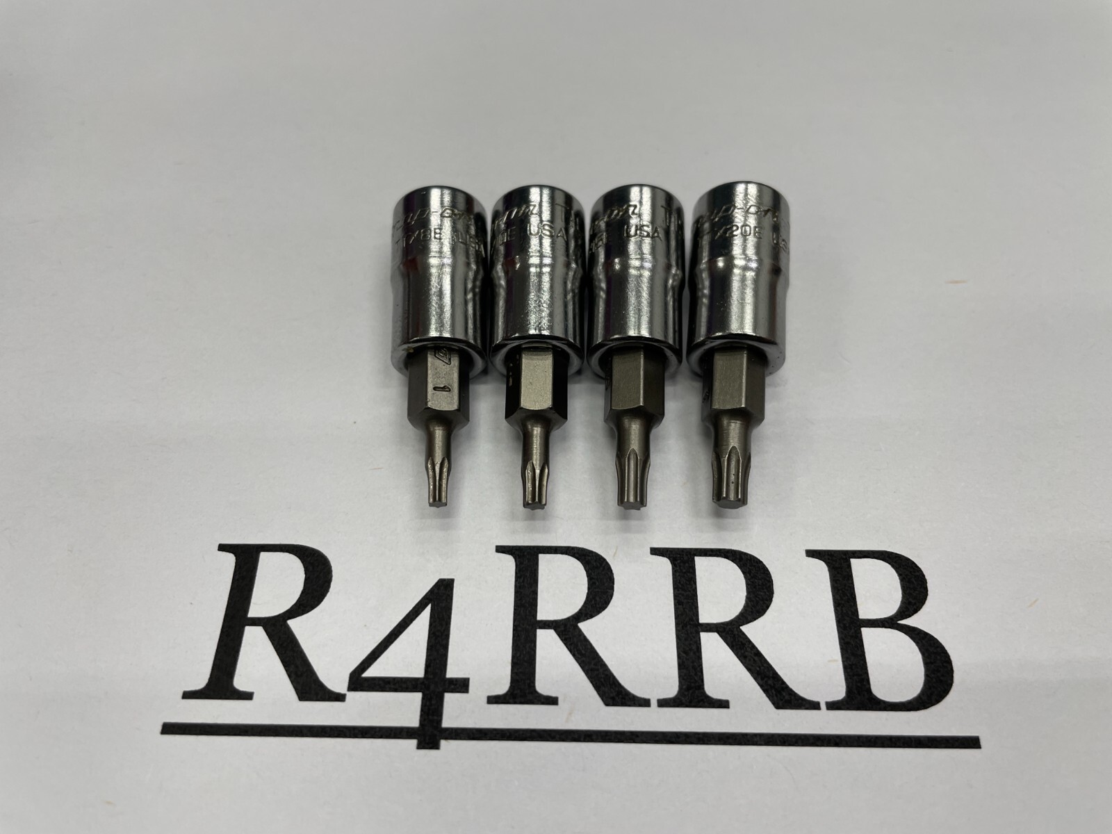 Snap-on Tools USA NEW 4 Piece 1/4″ Drive T8 T10 T15 T20 TORX Bit Socket LOT SET