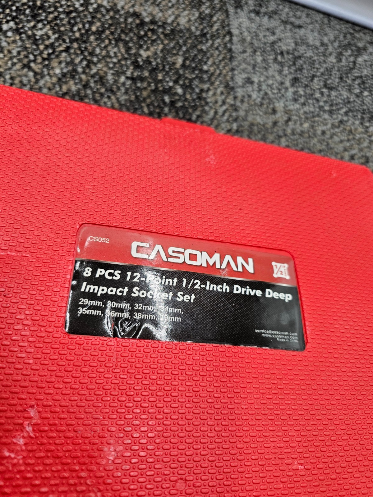 CASOMAN CS052 8-Piece 1/2″ Drive 12-Point Deep Impact Socket 29mm-39mm