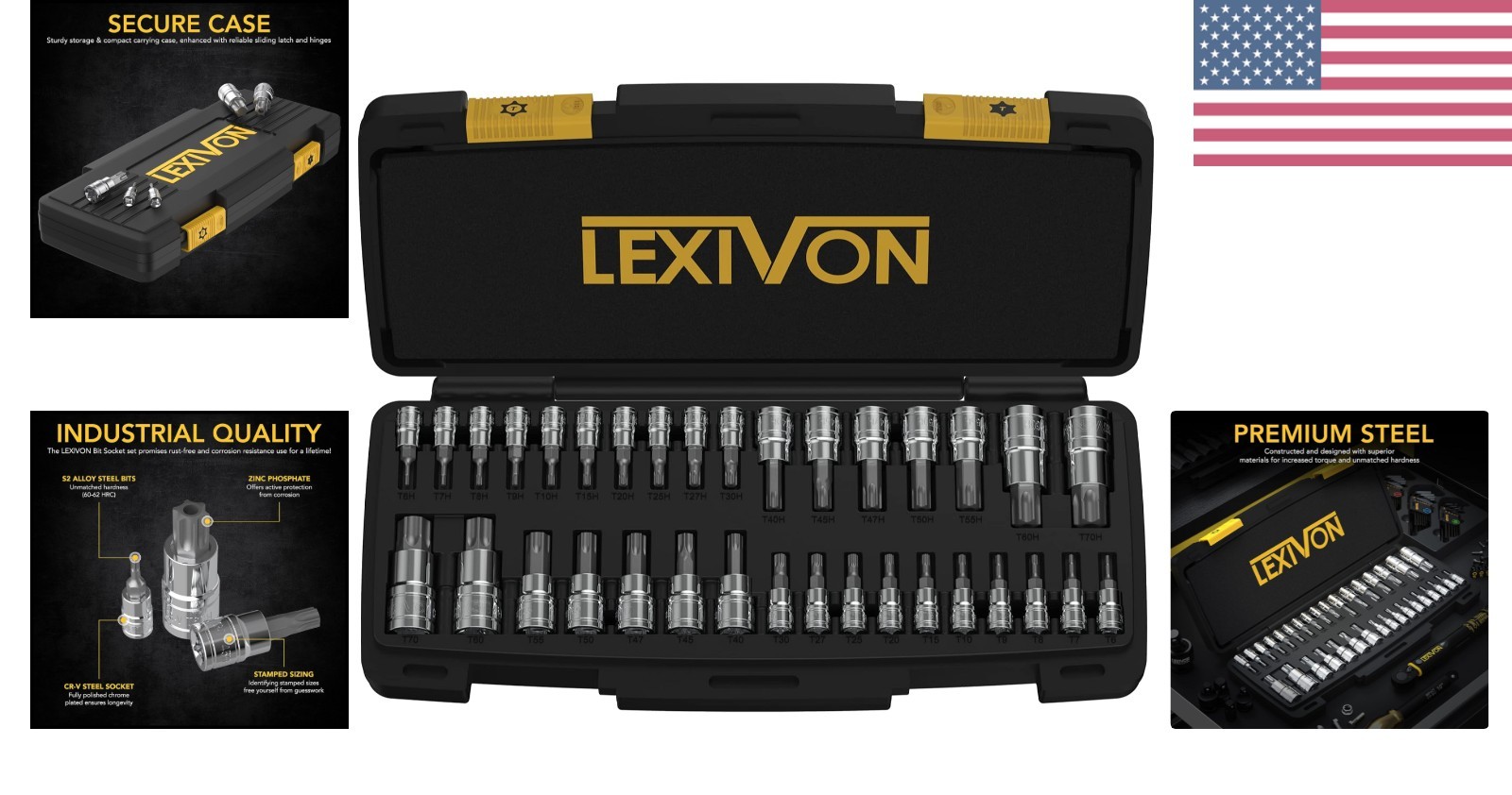 Master TORX Bit Socket Set, S2 Alloy Steel | Complete 34-Piece, Solid Star &…