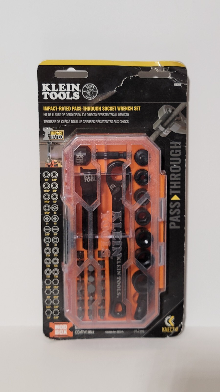 BRAND NEW SEALED! Klein Tools Impact Rated Pass Thru 6″ Socket Wrench Set #65300