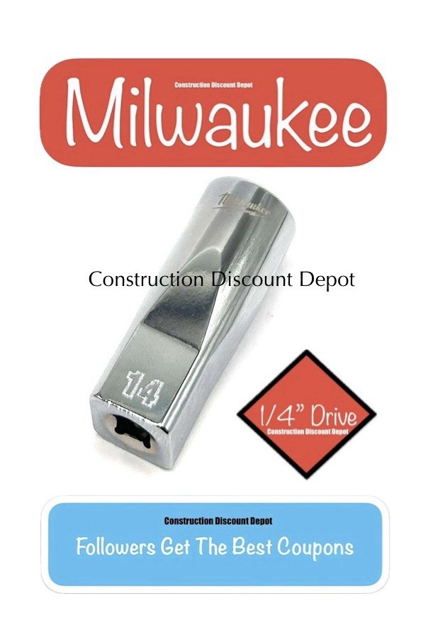 Milwaukee Tool 45-34-9052 1/4″ In. Drive 14mm Metric 6-Point Deep Socket