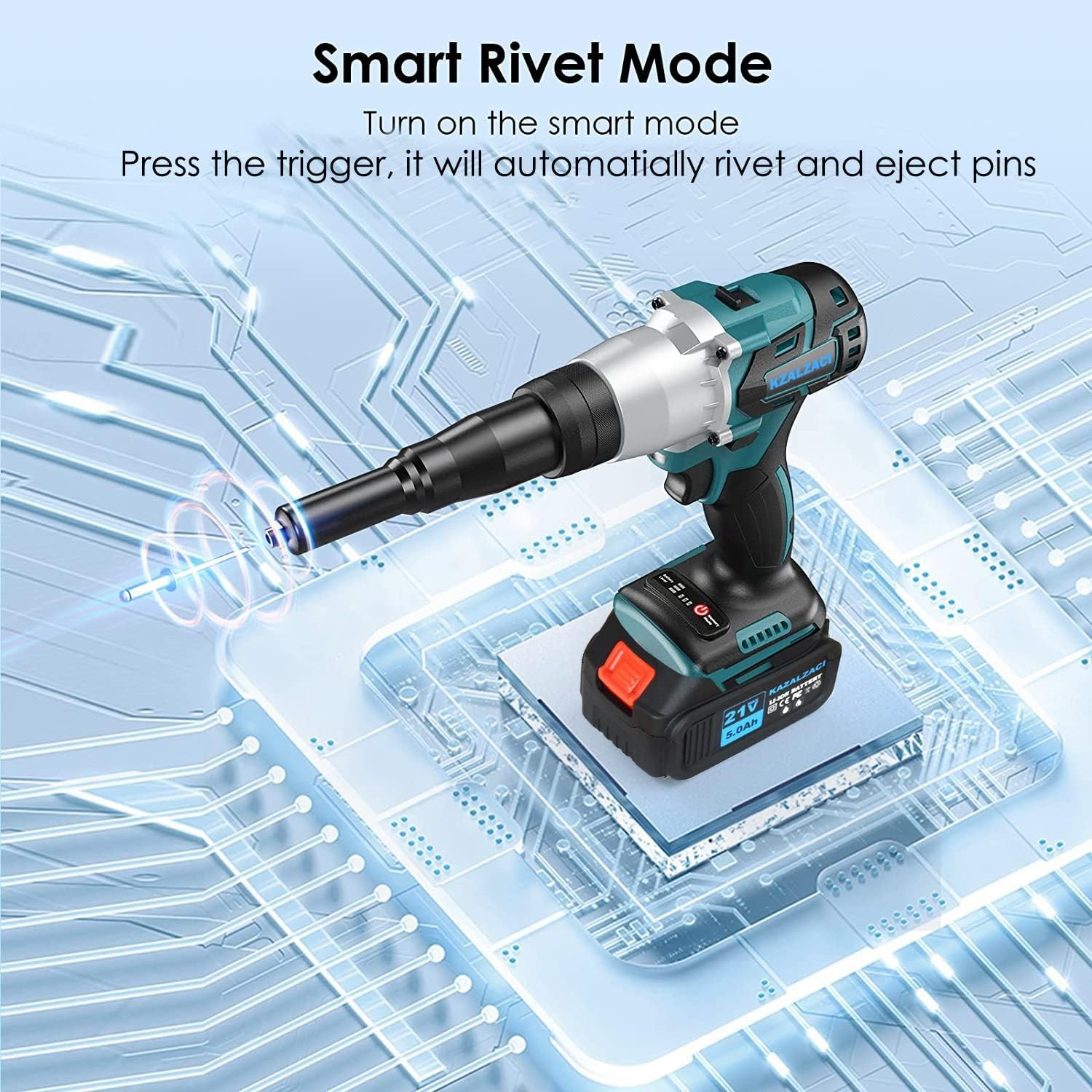 2in1 Electric Rivet/Rivet Nut Tool, Cordless Rivet Gun for Nuts(1/4″,…