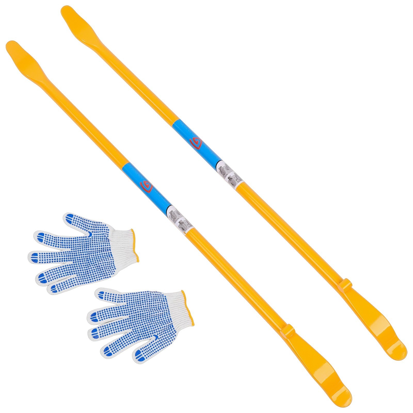 2-Pack Tire Mount and Demount Iron Tubeless Tire Removal Tool 41 inch in Yellow