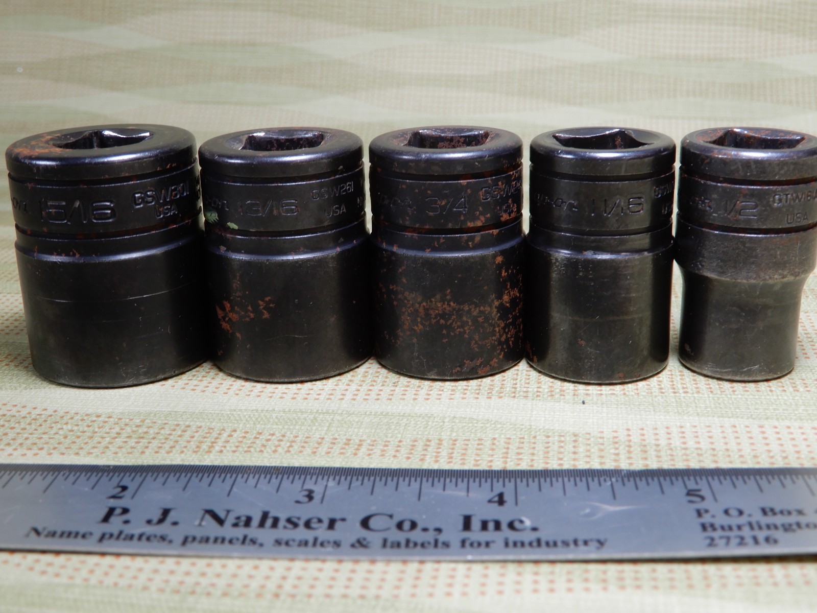 Snap-On Impact Sockets 15/16, 13/16, 3/4, 11/16, & 1/2 (5) Great Condition VX
