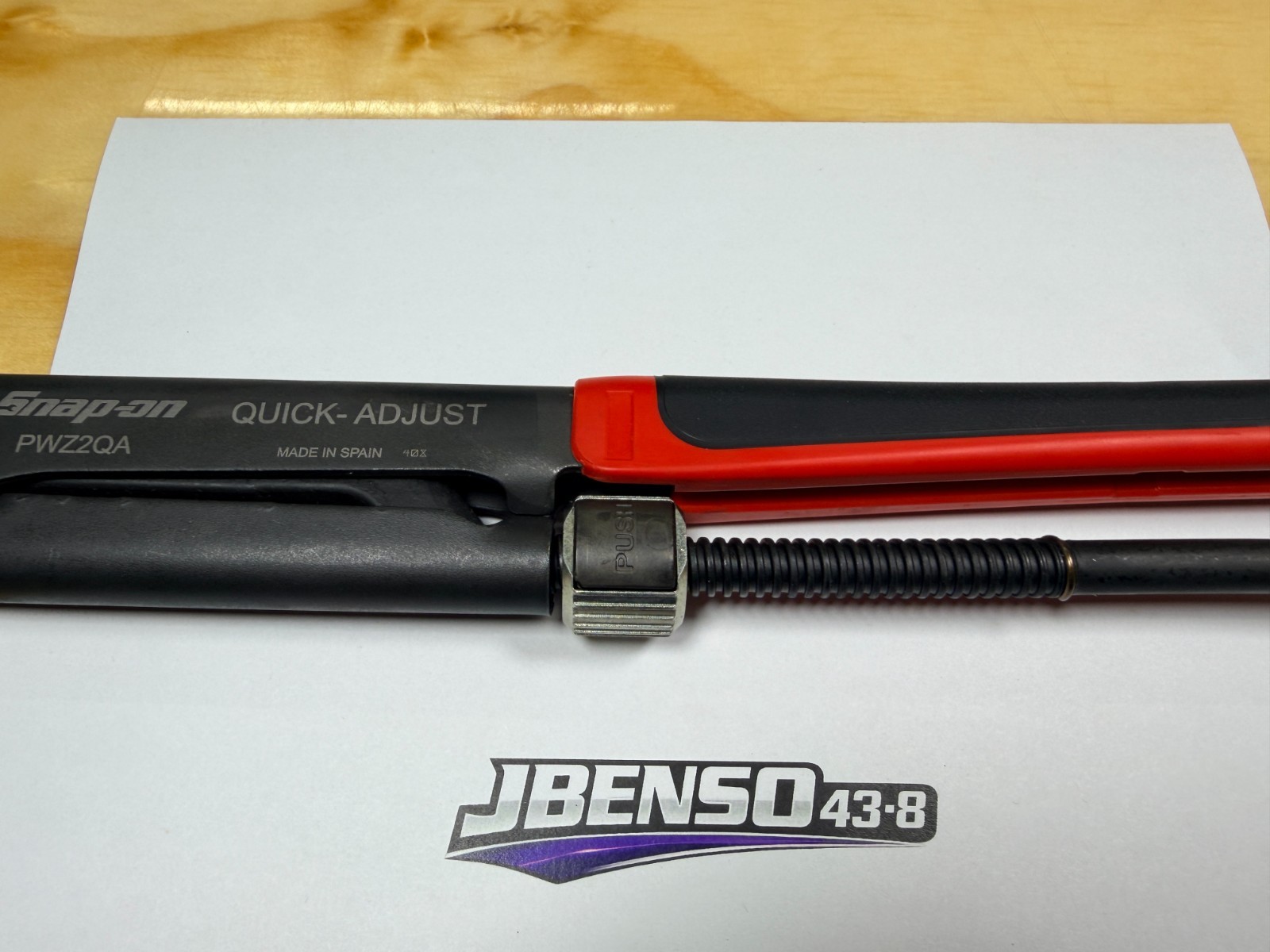 Snap-on Tools NEW RED 17″ Soft Grip Quick Adjust Pliers Wrench PWZ2QA