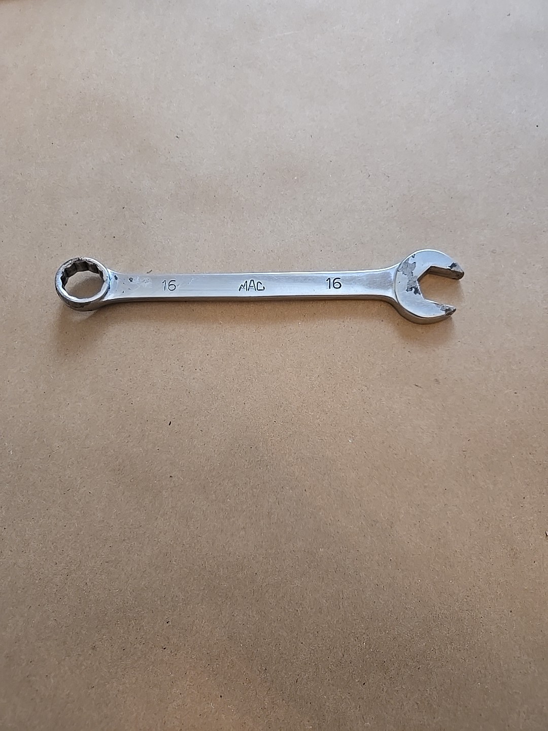 Mac Tools 16MM 12PT Metric Chrome Combination Wrench USA Ugly M16CW