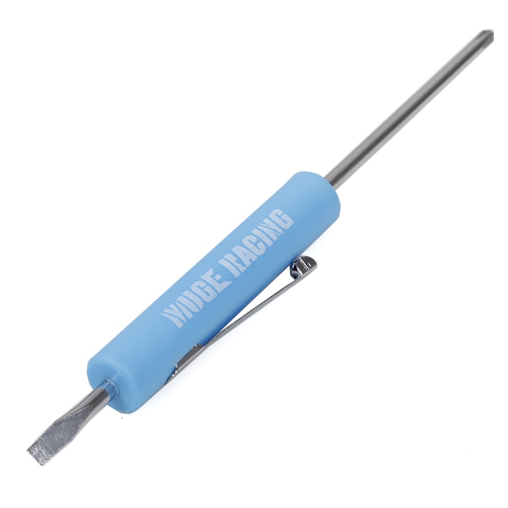 100x Blue Mini Pocket Screwdriver Flap Tip+Magnet and Clip Phillips Slotted Flat