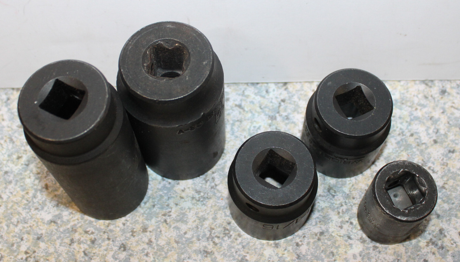 5- Wright x 3, Pittsburg & Proto Sockets – 1/2″ drive 6 & 12 Point