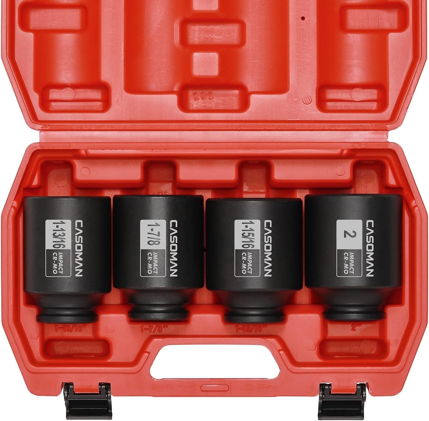 Heavy Duty 1/2-Inch Drive Deep Impact Socket Set – 4 Pieces, Corrosion-Resistant