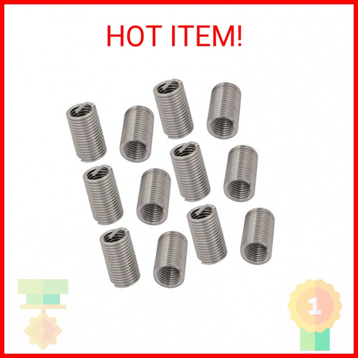 uxcell M8x1.25mmx24mm 304 Stainless Steel Helical Coil Wire Thread Insert 12pcs