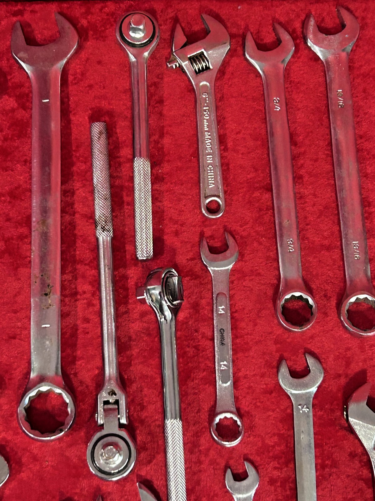 Mixed Lot of 60+ Wrenches Socket Box Adjustable Pipe Ratchet Various Brands`