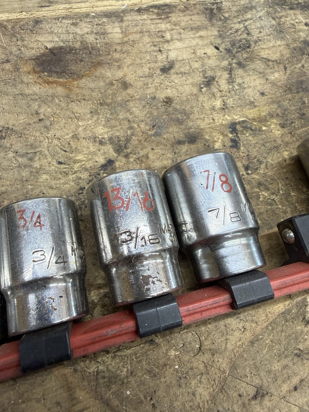 Matco 10pc 1/2 Drive 6 Point Socket Set SAE 7/16” To 1 1/8”