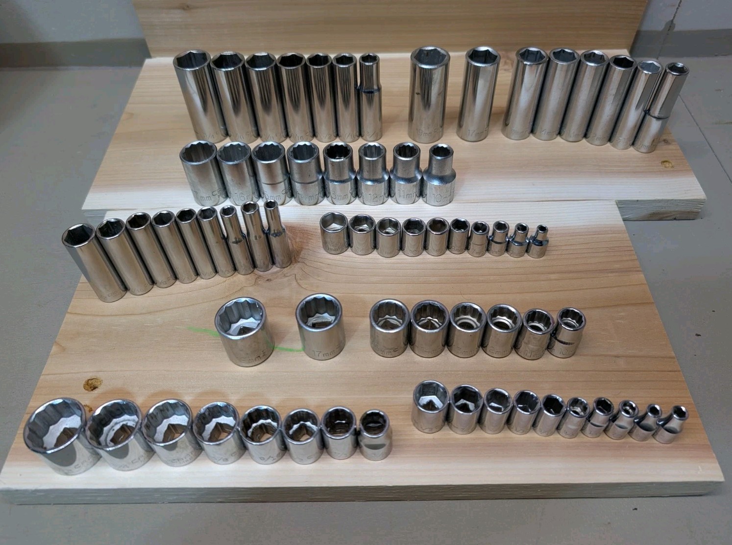 Craftsman Lot of 68 Sockets – Metric & Standard Mixed 1/4” 3/8” 1/2″-Made In USA
