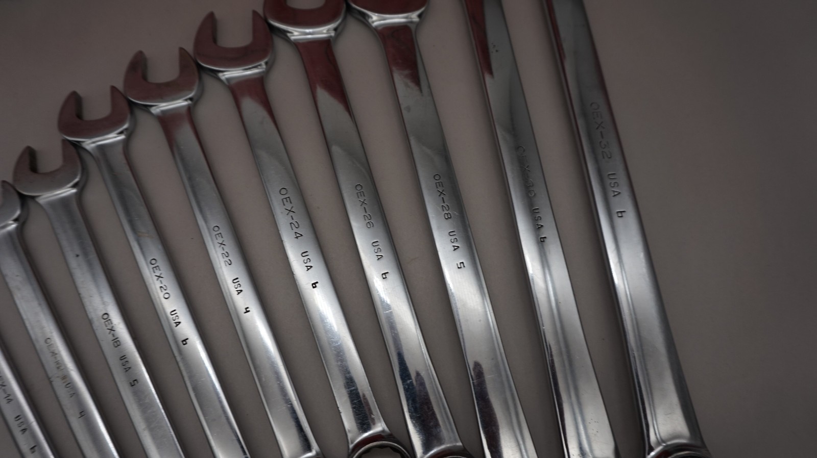 12 Snap On Combination Wrench Set C-114B In Red Mat Roll OEX 5/16 – 1″ Chrome