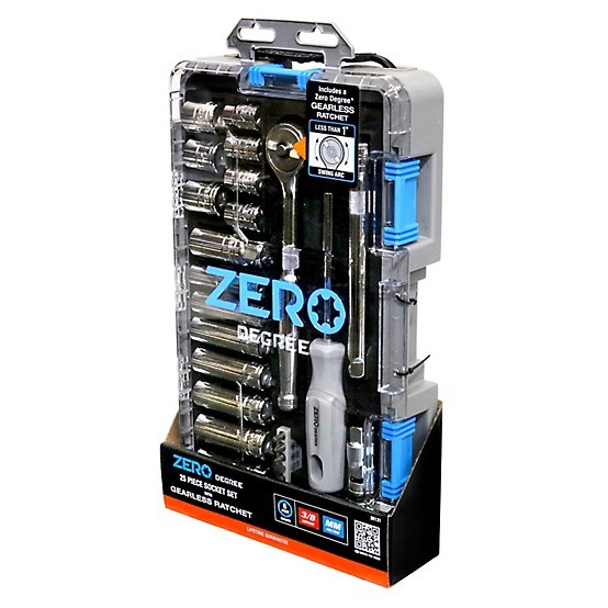 Zero Degree Metric Tool Set With Gearless Ratchet – 3/8In Drive, 25 Pc 38131
