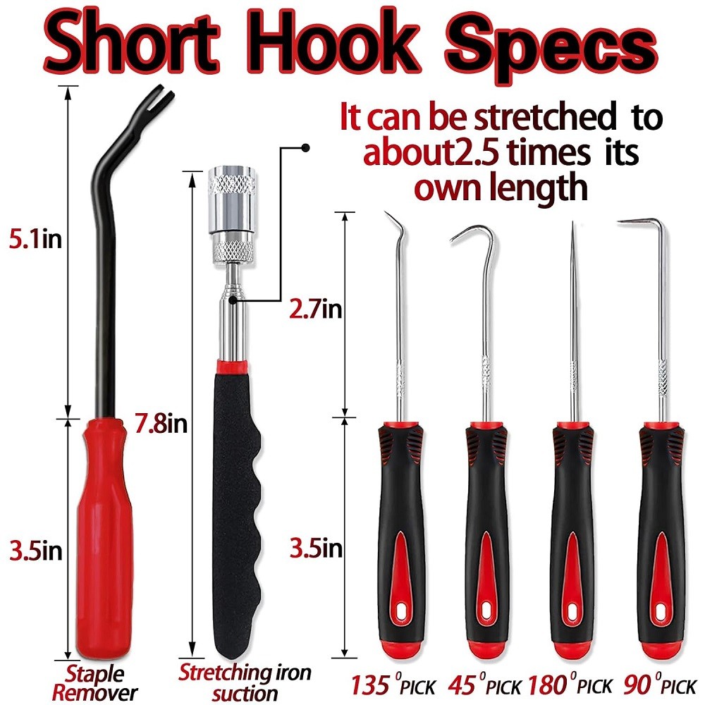 11Pc Precision Pick & Hook Set with Scraper and Magnetic Telescoping Tool Kit