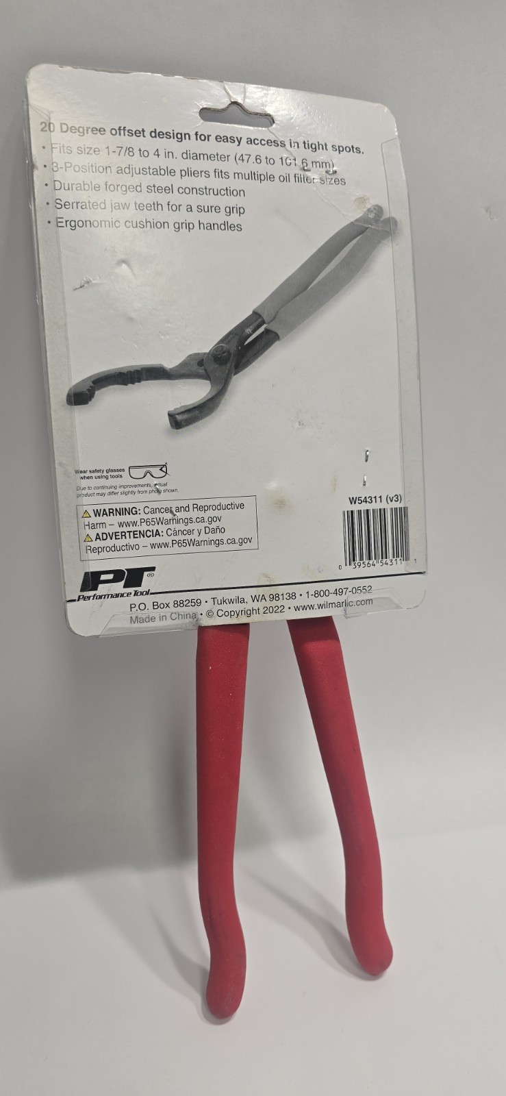 WILMAR OIL FILTER PLIERS 1-7/8 TO 4″ W54311