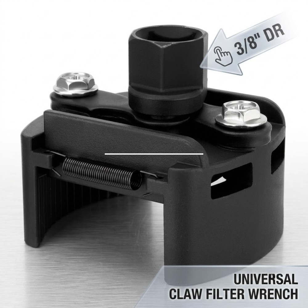 Oil Filter Wrench Set Universal Adjustable for 60mm-80mm Removal Tool Cap 1/2