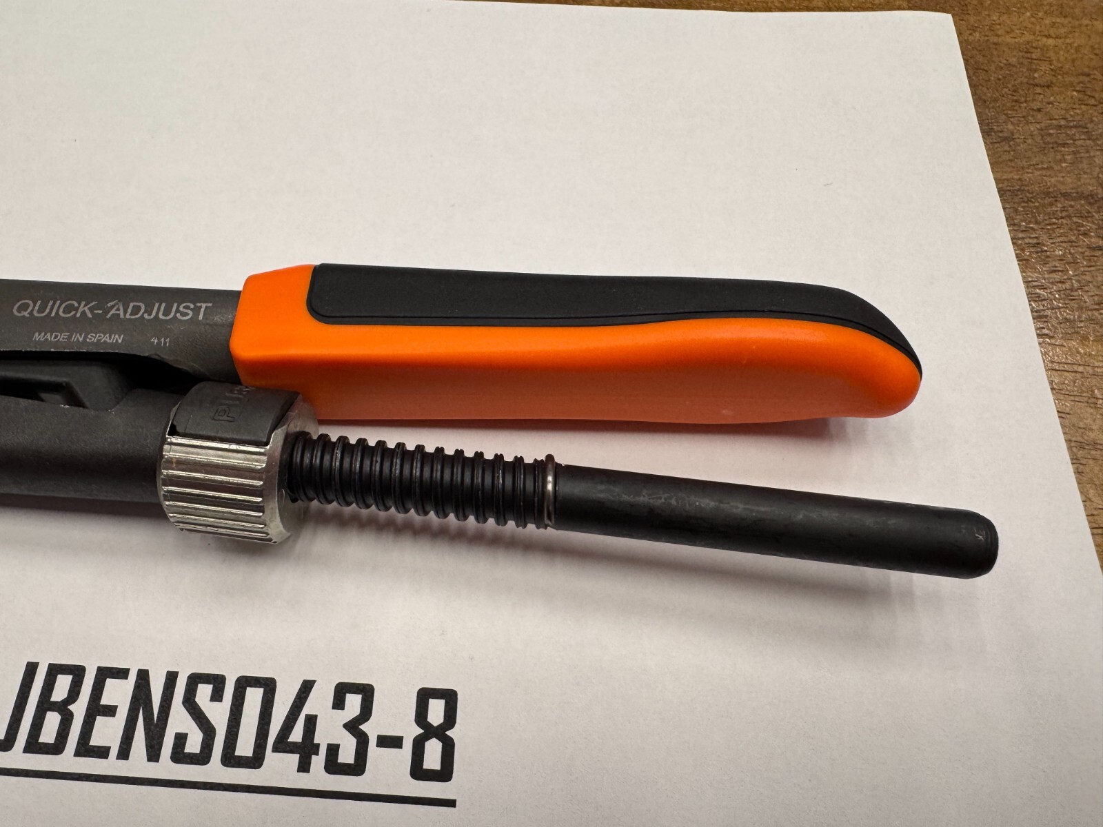 Snap-on Tools NEW ORANGE 8-5/8″ Soft Grip Quick Adjust Pliers Wrench PWZ0QAO