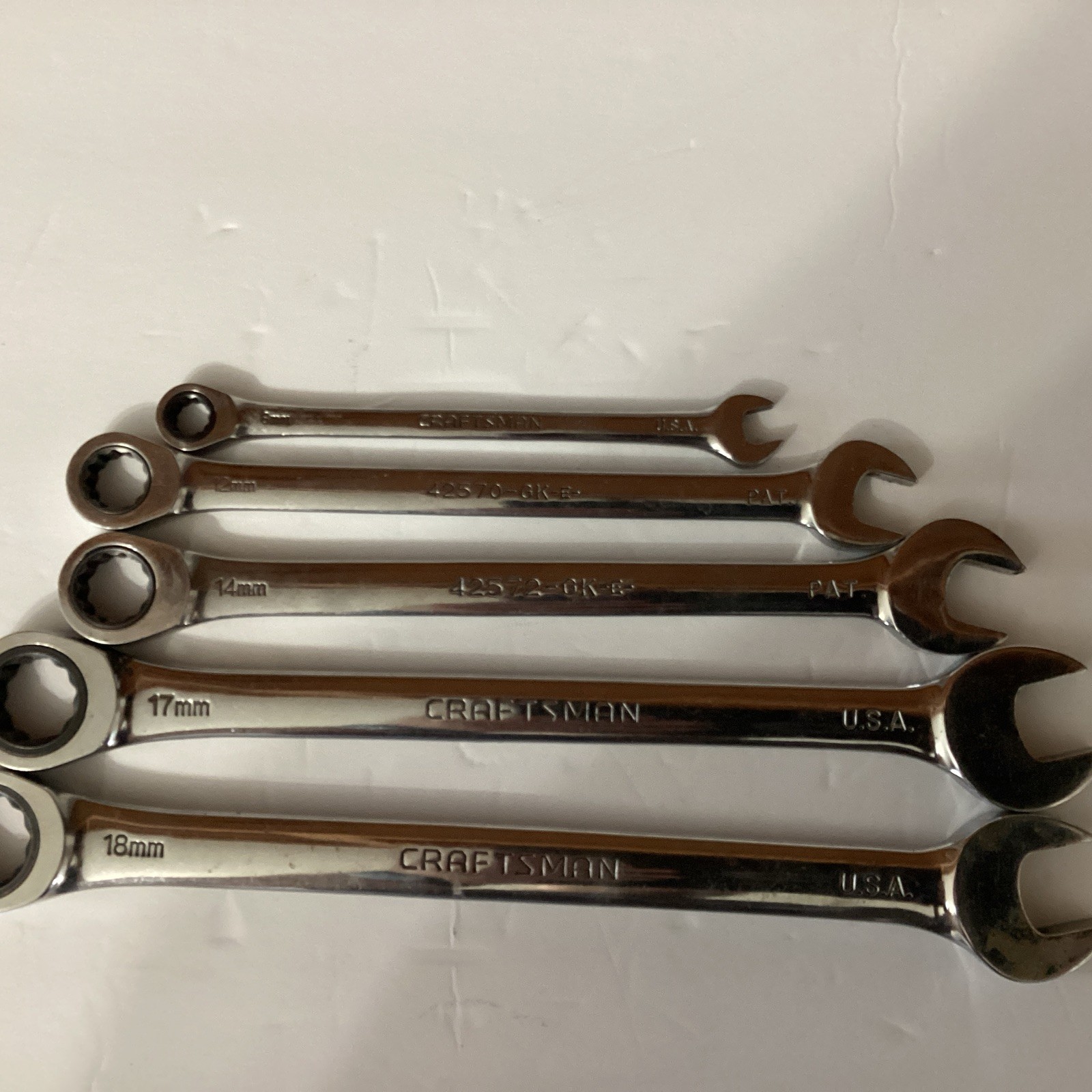 Craftsman Made In USA Ratchet Wrenches 8, 12, 14, 17, 18mm