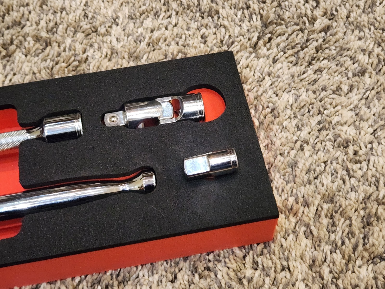 ICON 3/8″ Quick Release Ratchet Extension Swivel Head Set w FOAM New