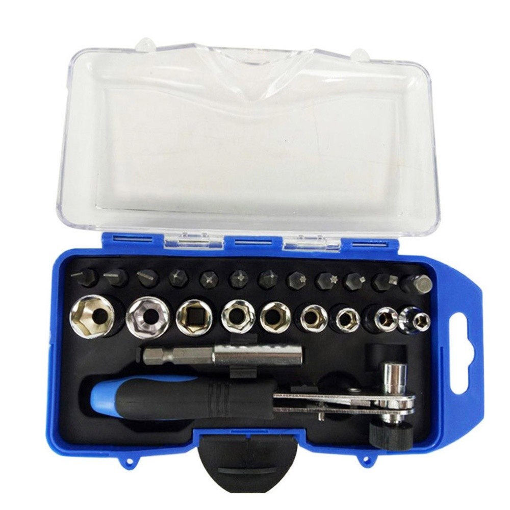 23X Multifunction Wrench Screwdriver Head Set Repair Ratchet Wrench Spanner US