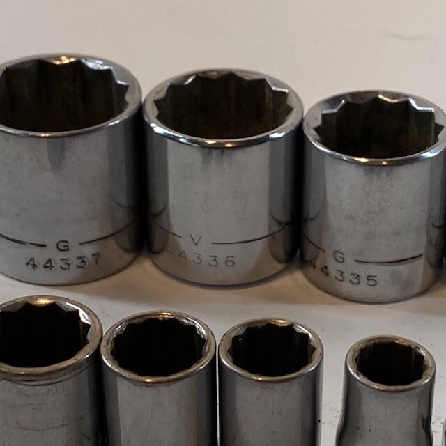 Vtg Craftsman 3/8″ & 1/4 Drive 12pt SAE 14pc Socket Set USA **1/4″ is 6pt READ