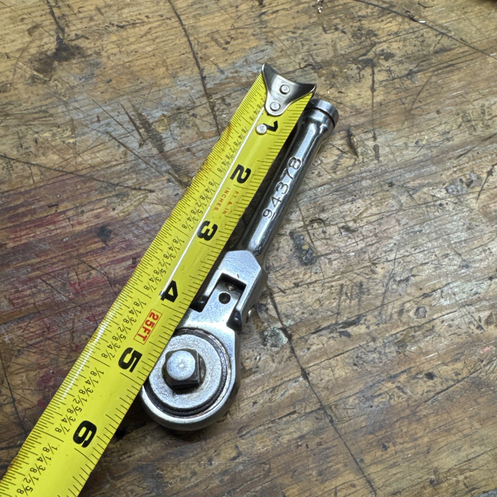 Vintage Craftsman 3/8″ Drive Ratchet Stubby Flex Head Compact Tight Space Short