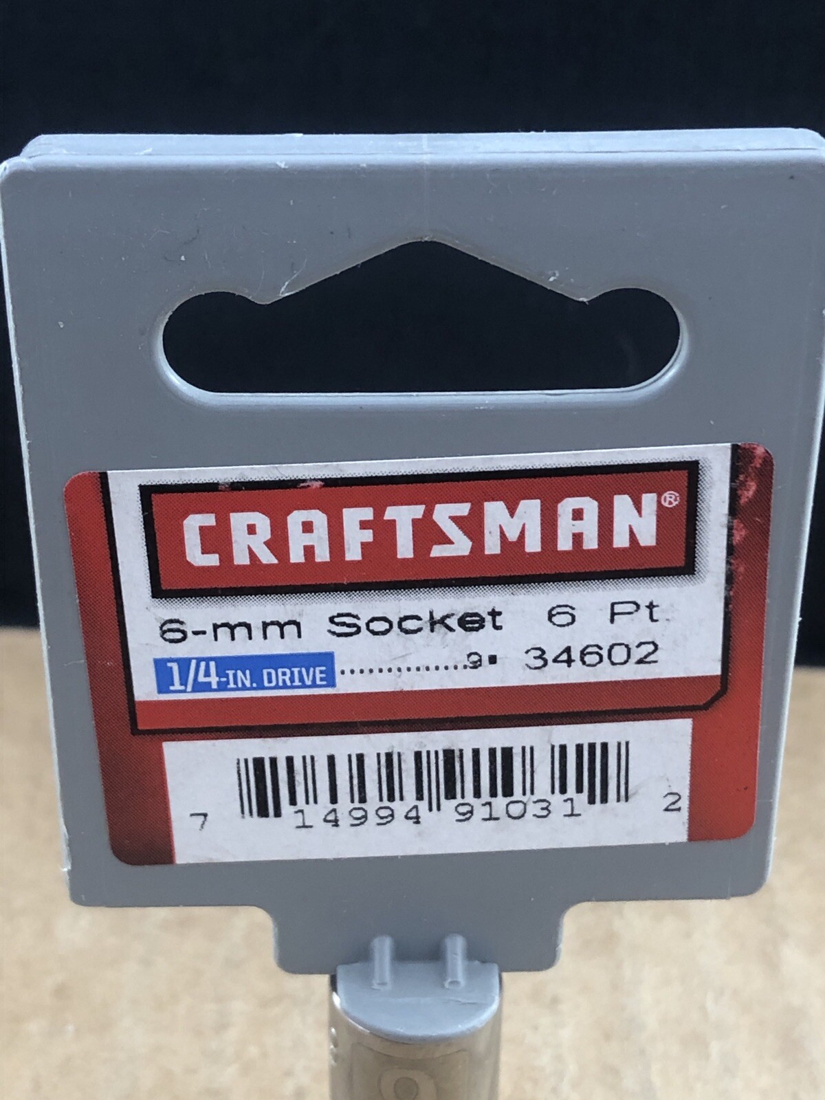 Craftsman 6-mm Socket, 6 Pt., 1/4” Drive, #34602 COMBINED SHIP $1 PER MULT