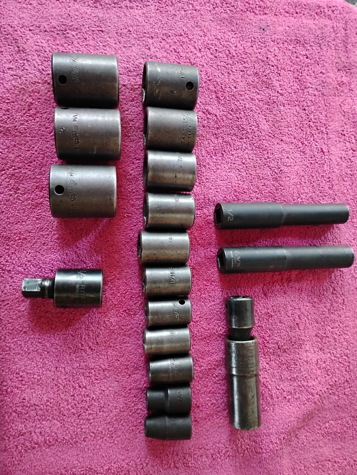Williams Tools 1/2dr impact Sockets SAE 3/8-1 1/4″ MATCO 3/4 13/16 Flip Socket