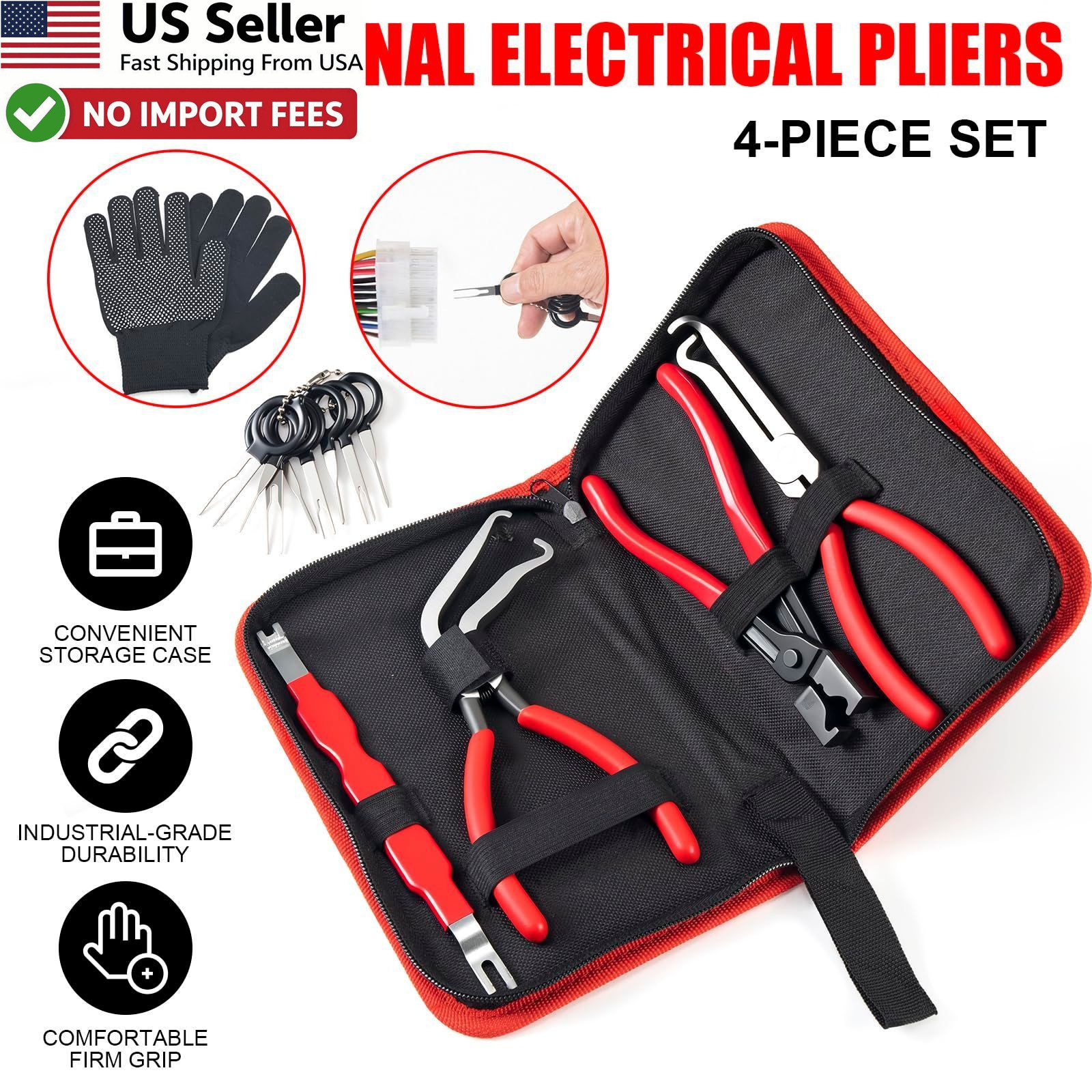 7 Pcs Electrical Disconnect Pliers Terminal Pin Removal Tool Kit Automotive