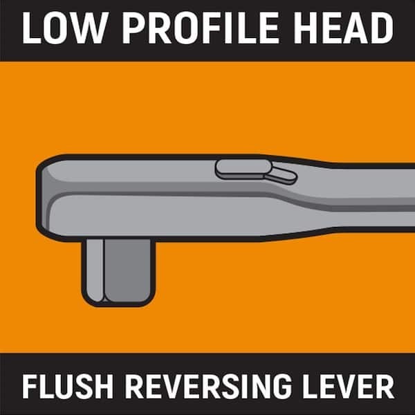 1/4 In. Drive 72-Tooth Quick Release Locking Flex Slim Head Ratchet