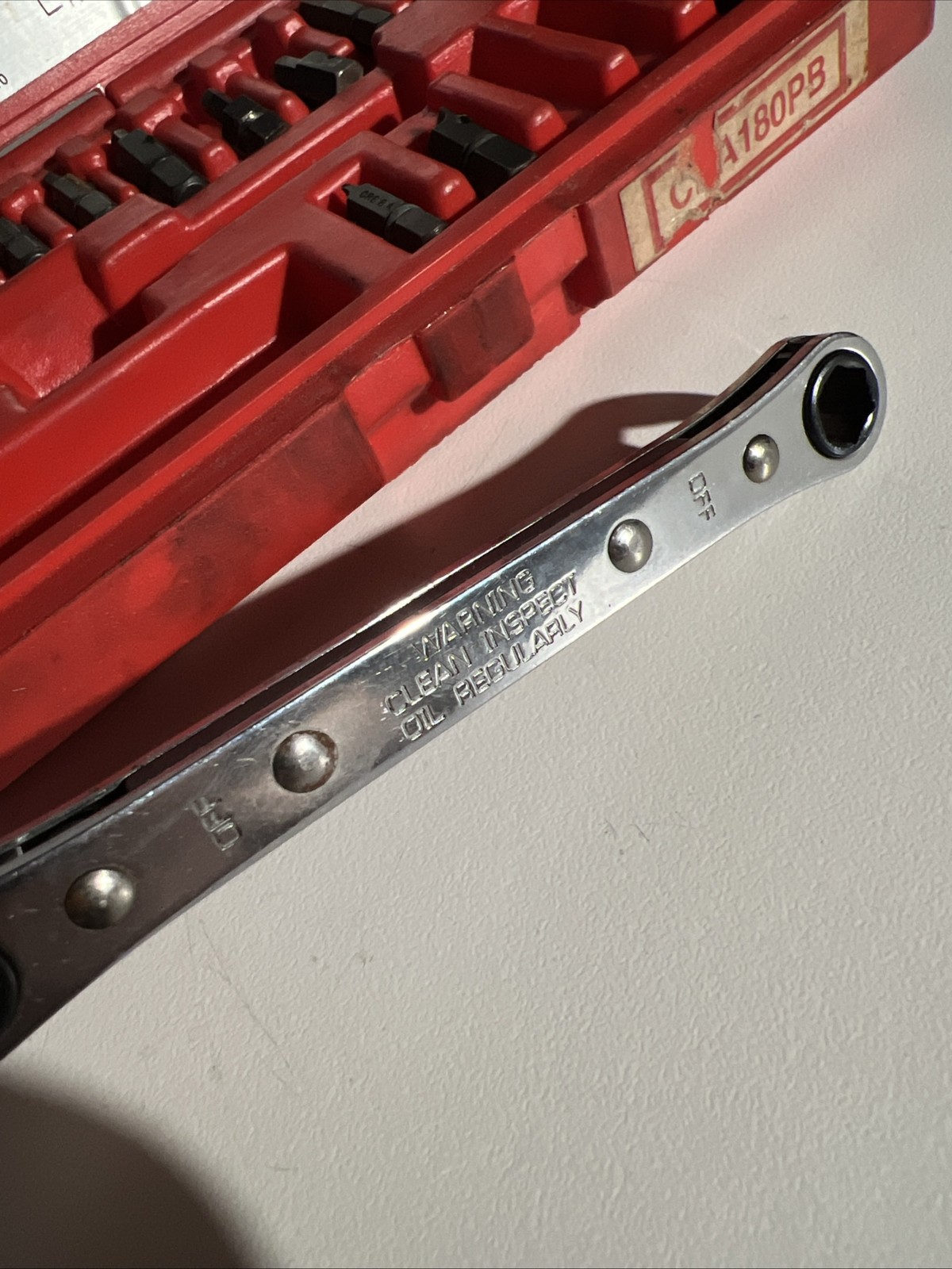 Snap On Offset Driver Set Ratchet & Bit Set CRA180PB