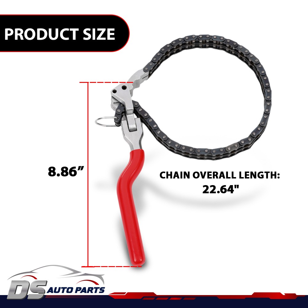Heavy-Duty Ratcheting Chain Wrench Oil Filter Change Pipe Fittings 60-160mm