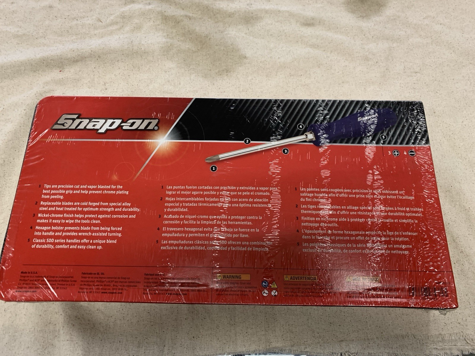 Snap-on NEW 7 Pc Power Blue Hard Grip Combination Screwdriver Set #15101