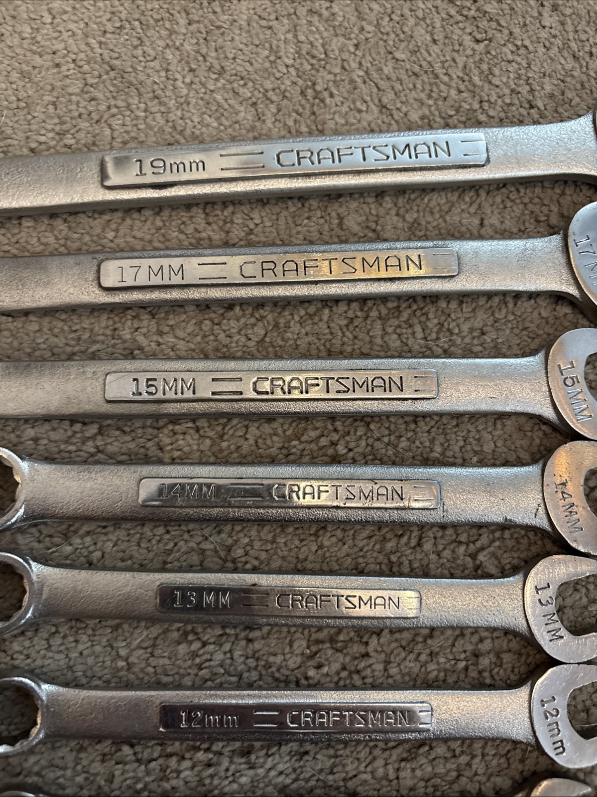 Vintage Craftsman 9pc. Metric Combination Wrench Set 9mm-19mm. NO 18mm Or 16mm