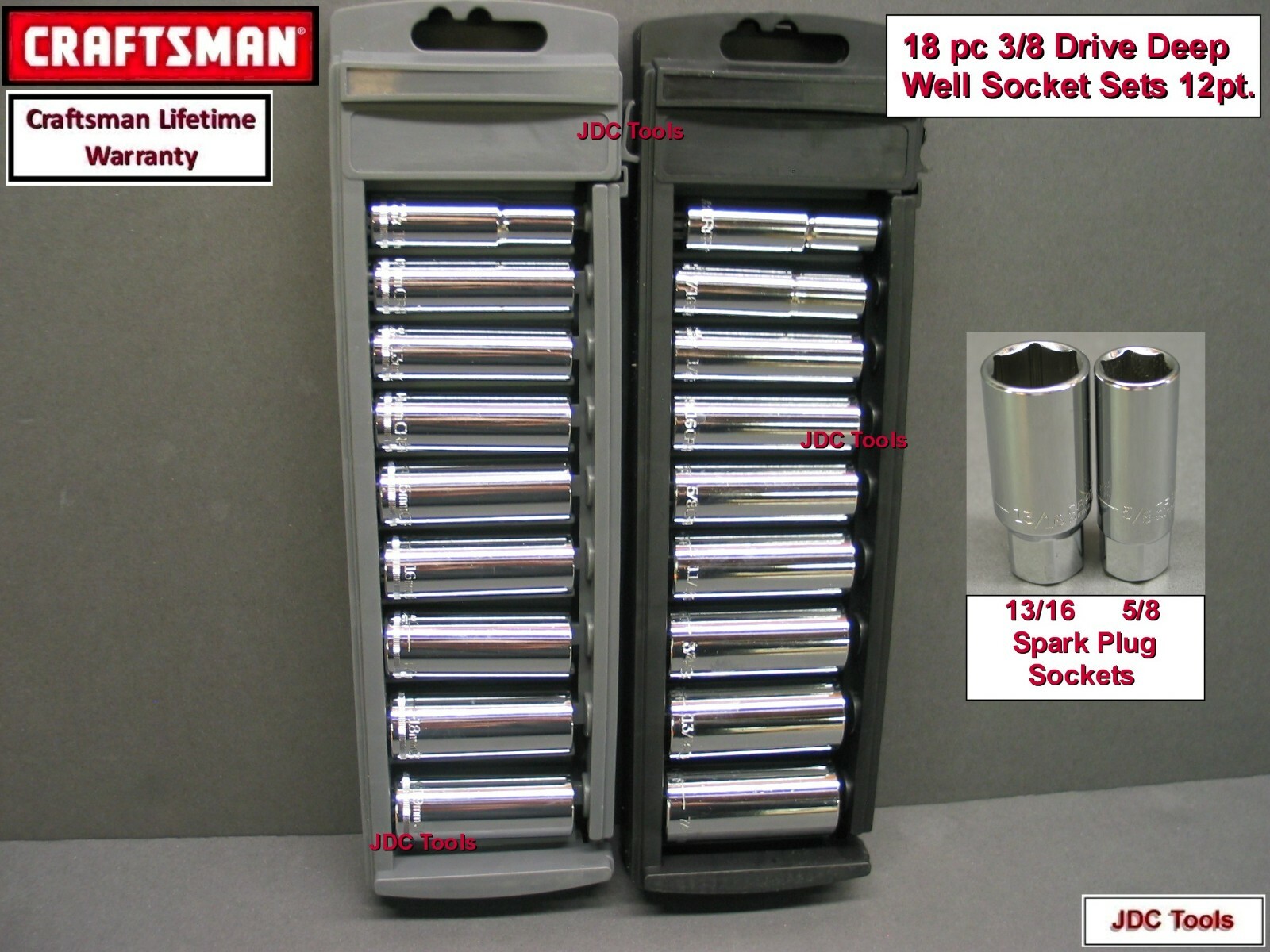 CRAFTSMAN 20 pc 3/8 Drive Deep Socket Set SAE Metric 18