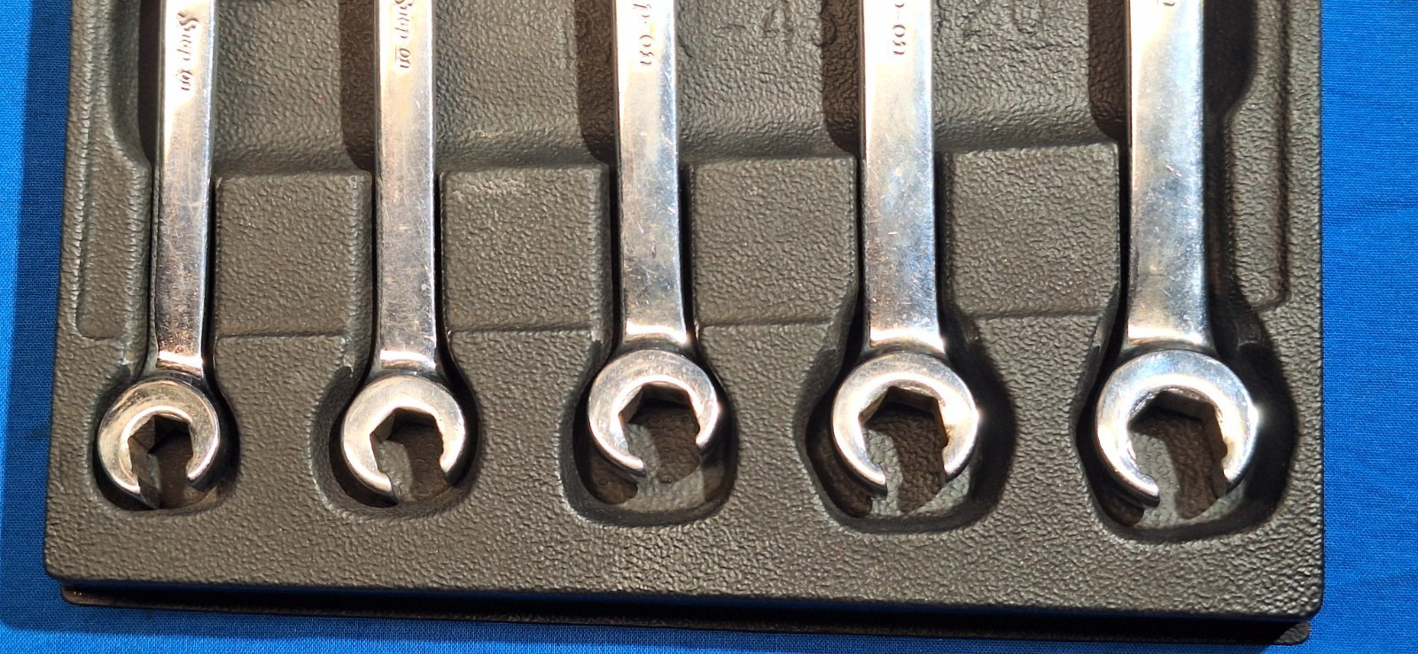 Snap-On RXSM605 5 piece METRIC open end flare nut wrench set 10mm-14mm w/Tray