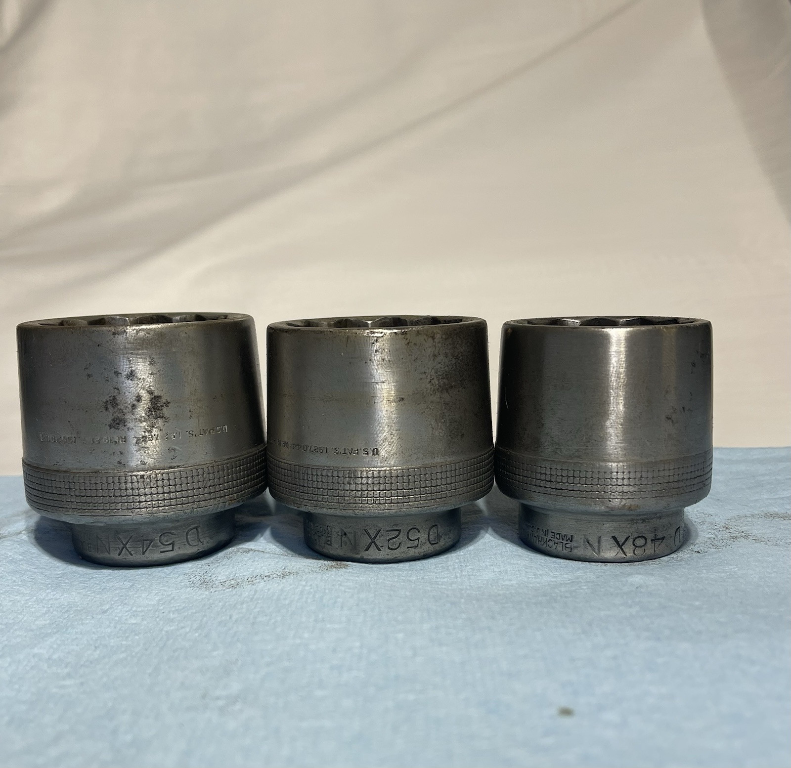 Vntg Blackhawk USA 3/4 Drive 12pc. Socket Set Push Through Ratchet and Extension