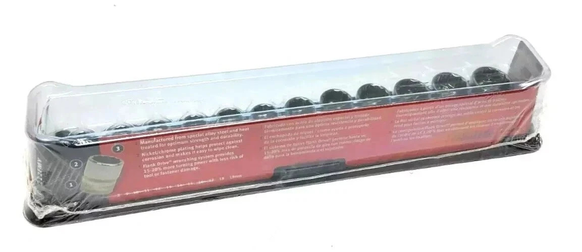 Snap-on 3/8″ drive 8 thru 19 mm 12-point Shallow Socket Set 212FMY Sealed NEW
