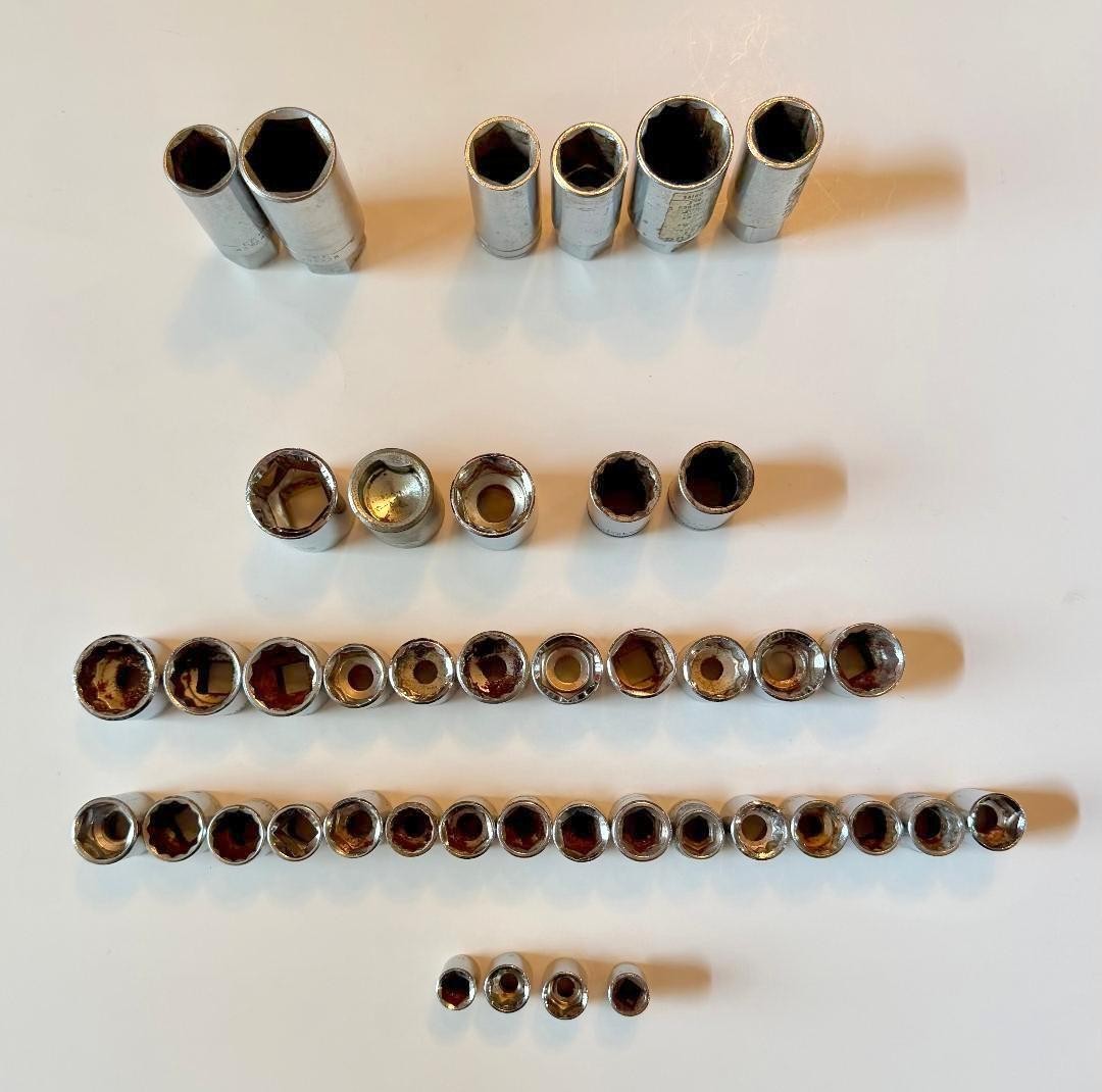 42 Piece Mixed Lot Sockets, Spark Plug Sockets, SAE & Metric Mixed Brand & Sizes