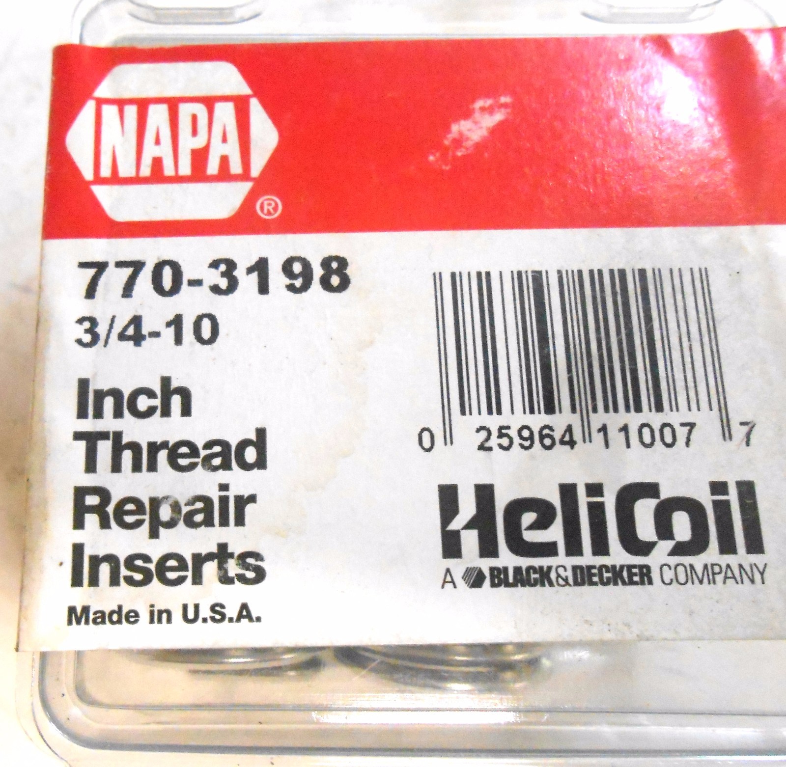 HELICOIL, THREAD REPAIR INSERTS, 770-3198, 3/4-10 INCH, 4 IN PACK