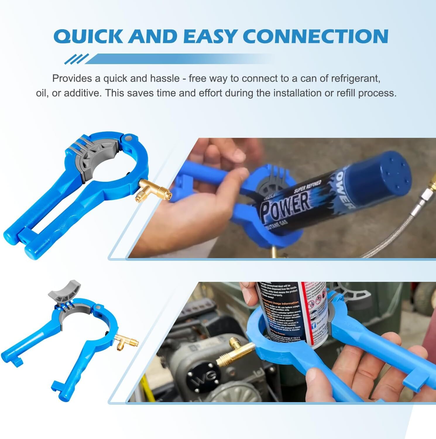 For R12 R134A Side Can Tap 10102 AC Refrigerant Manifold Systems, Oils, Additive