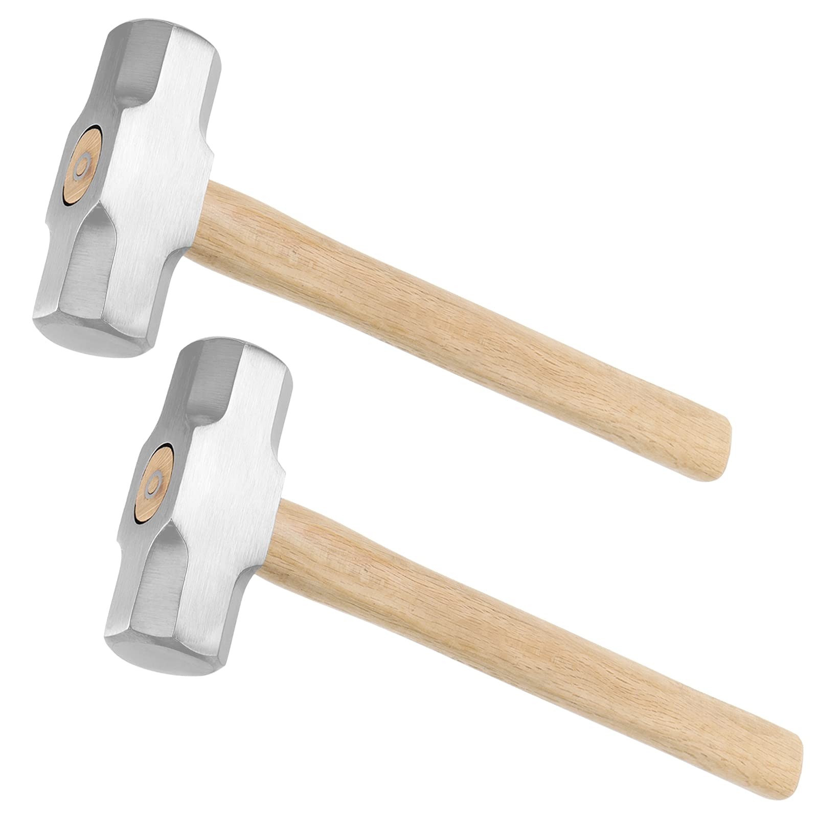 2 Pack 4 lbs Mini Sledge Hammer, Small Hammer with Wooden Silver