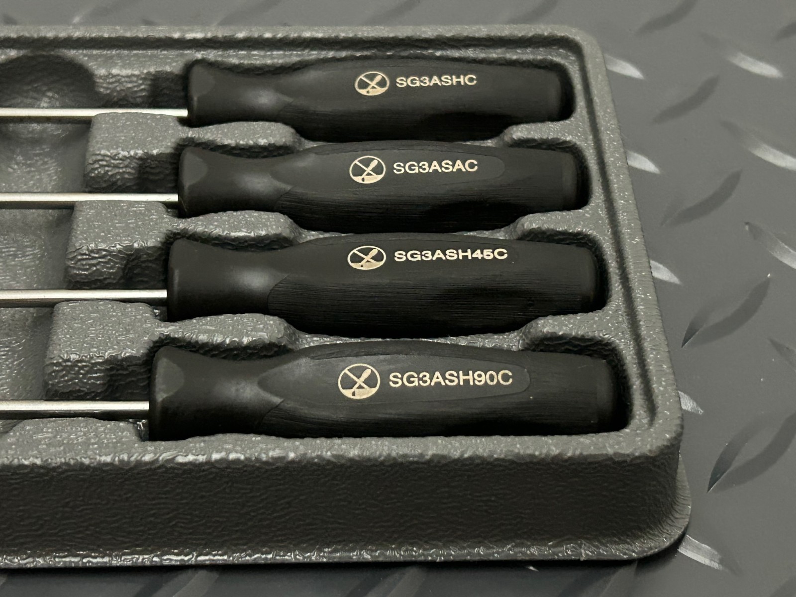 Snap-on Tools USA NEW 4pc BLACK Soft Grip Miniature Pick Set SGASA204CBK