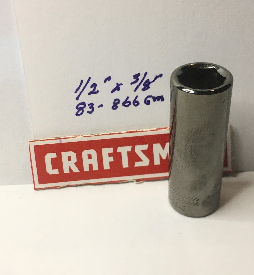 Craftsman  1/2″ x 3/8″ Dr Deep Socket 83-866GM Gunmetal Chrome 6Pt Free Ship