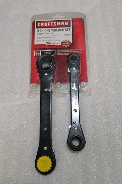 Craftsman USA 4 In One Wrench Set. #42501. 12 Pt, 2 Wrenches 8 SAE Sizes. NOS. A
